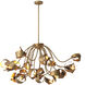 Corrientes 21 Light 51.18 inch Antique Brass with Grey Acrylic Chandelier Ceiling Light