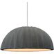 Radiance Collection - Pleated Dome Pendant Ceiling Light in Brushed Nickel, White Cord, Replaceable Bulb, Gloss Gray, Form+Finish+Function