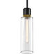 Zigrina 1 Light 5.88 inch Satin Brushed Black with Aged Brass Pendant Ceiling Light