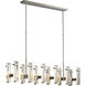 Ian K. Fowler Malik LED 54.75 inch Polished Nickel Linear Chandelier Ceiling Light in Clear Glass, Large
