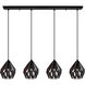 Carlton 4 Light 7.2 inch Matte Black and Copper Pendant Ceiling Light