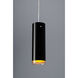 Cyrus LED 4 inch Matte Chrome Large Pendant Ceiling Light in Black Outer/Gold Inner Glass