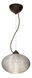 Pape 1 Light Bronze Pendant Ceiling Light in Glitter Glass, Incandescent