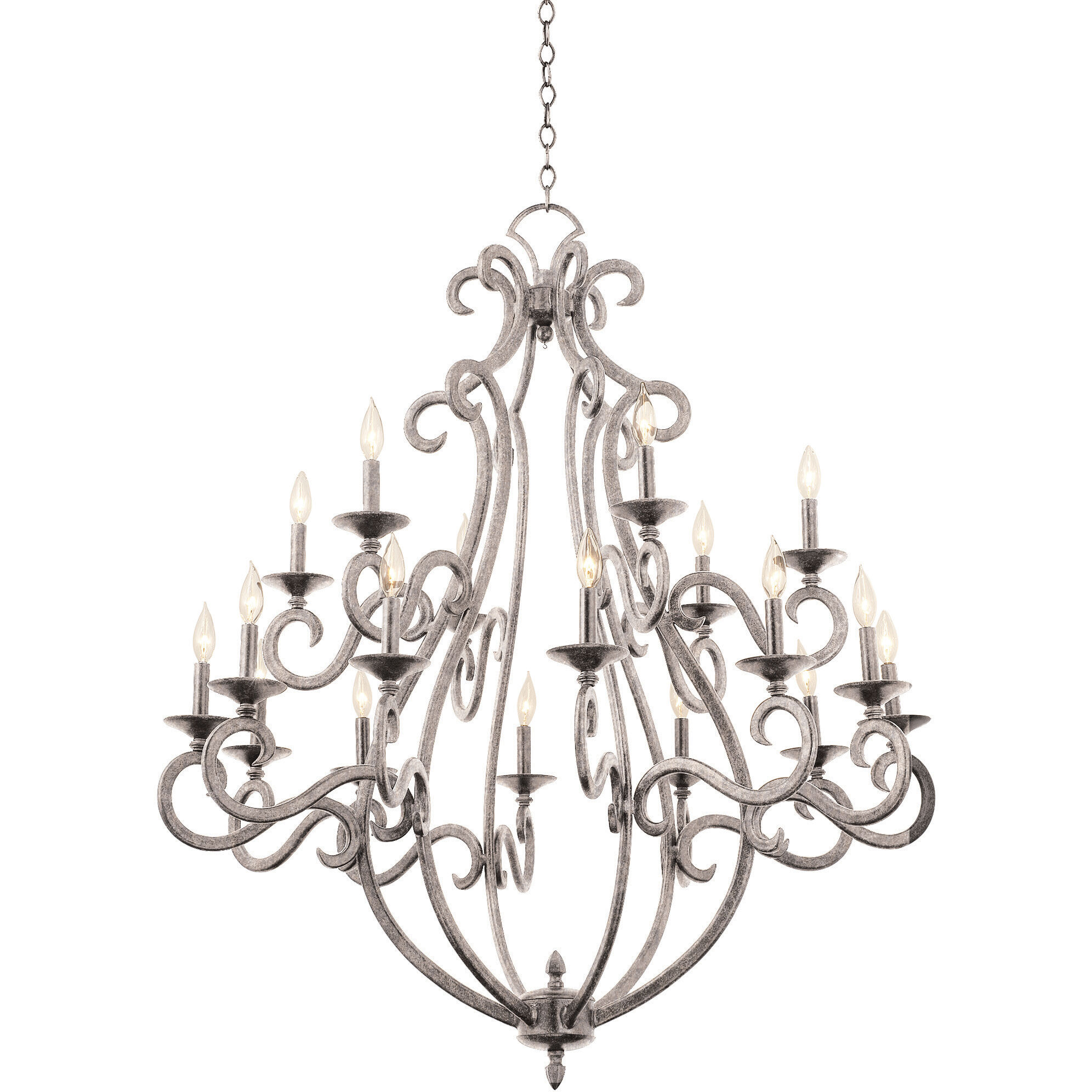 Santa Barbara 18 Light 44 inch Pearl Silver Chandelier Ceiling Light