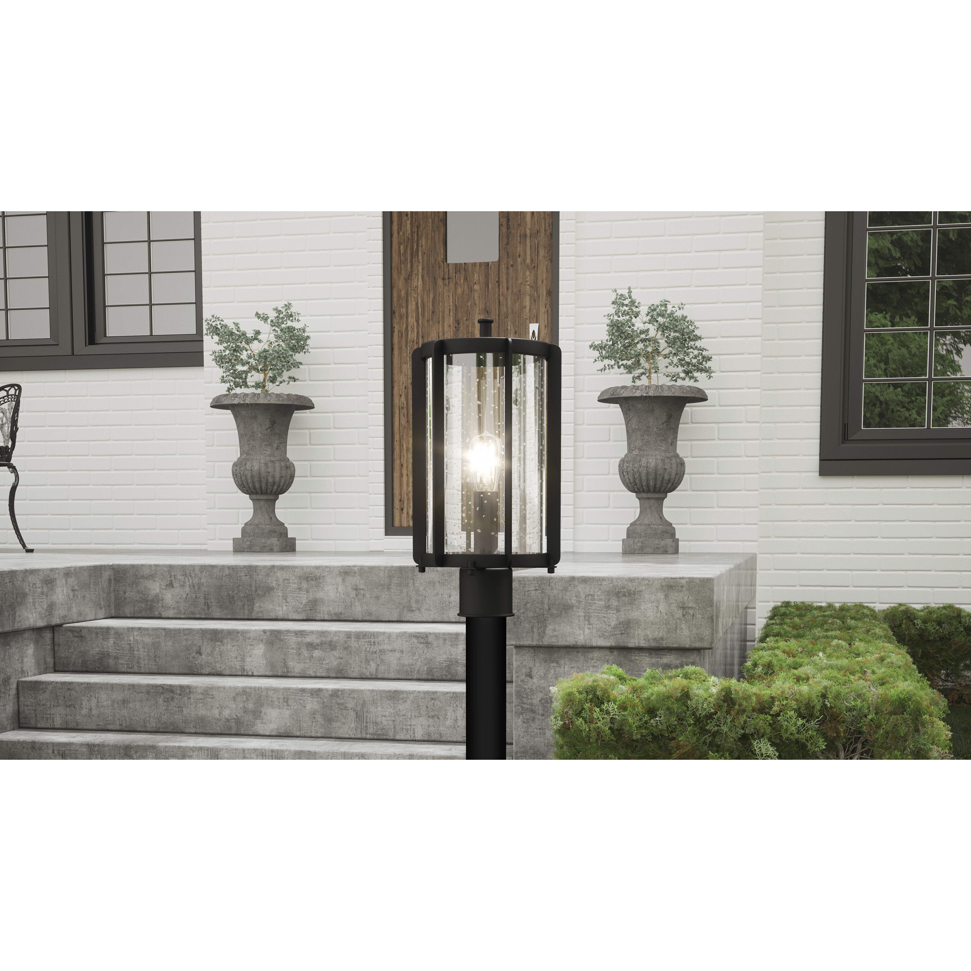 Hazel 1 Light 19 inch Earth Black Outdoor Post Lantern