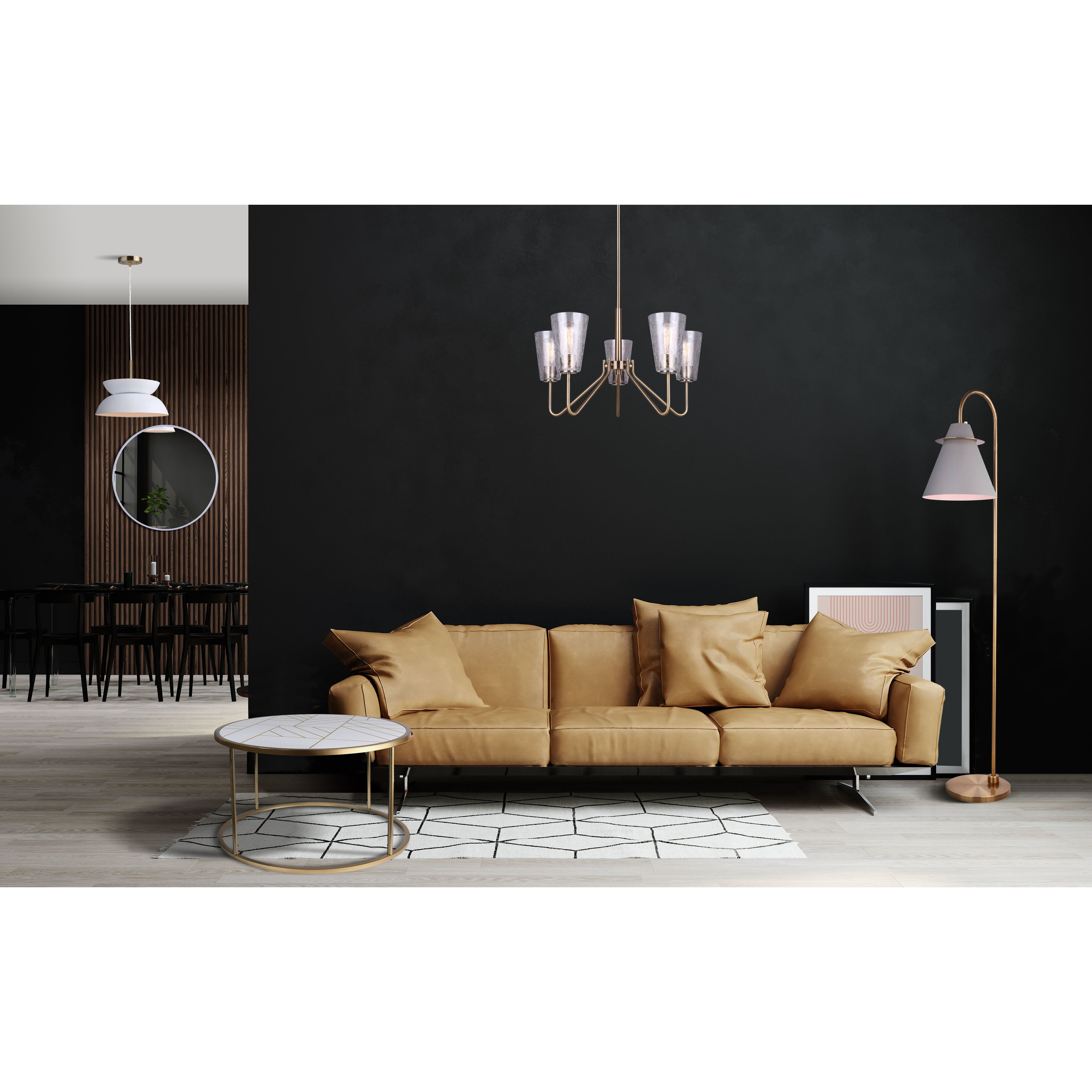 Everly 5 Light 25 inch Gold Chandelier Ceiling Light