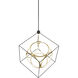 Monza LED 39.38 inch Black/Antique Brass Chandelier Ceiling Light