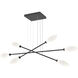 Fiori LED Matte Black Linear Multi-Pendant Ceiling Light, Triple Moda