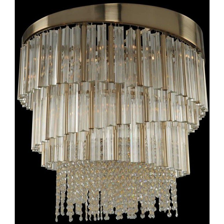Espirali 9 Light 27 inch Brushed Champagne Gold Pendant Ceiling Light