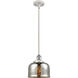 Ballston Bell LED 8 inch White and Polished Chrome Mini Pendant Ceiling Light, Large Bell