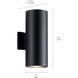 Independence 2 Light 15 inch Black Outdoor Wall, Medium