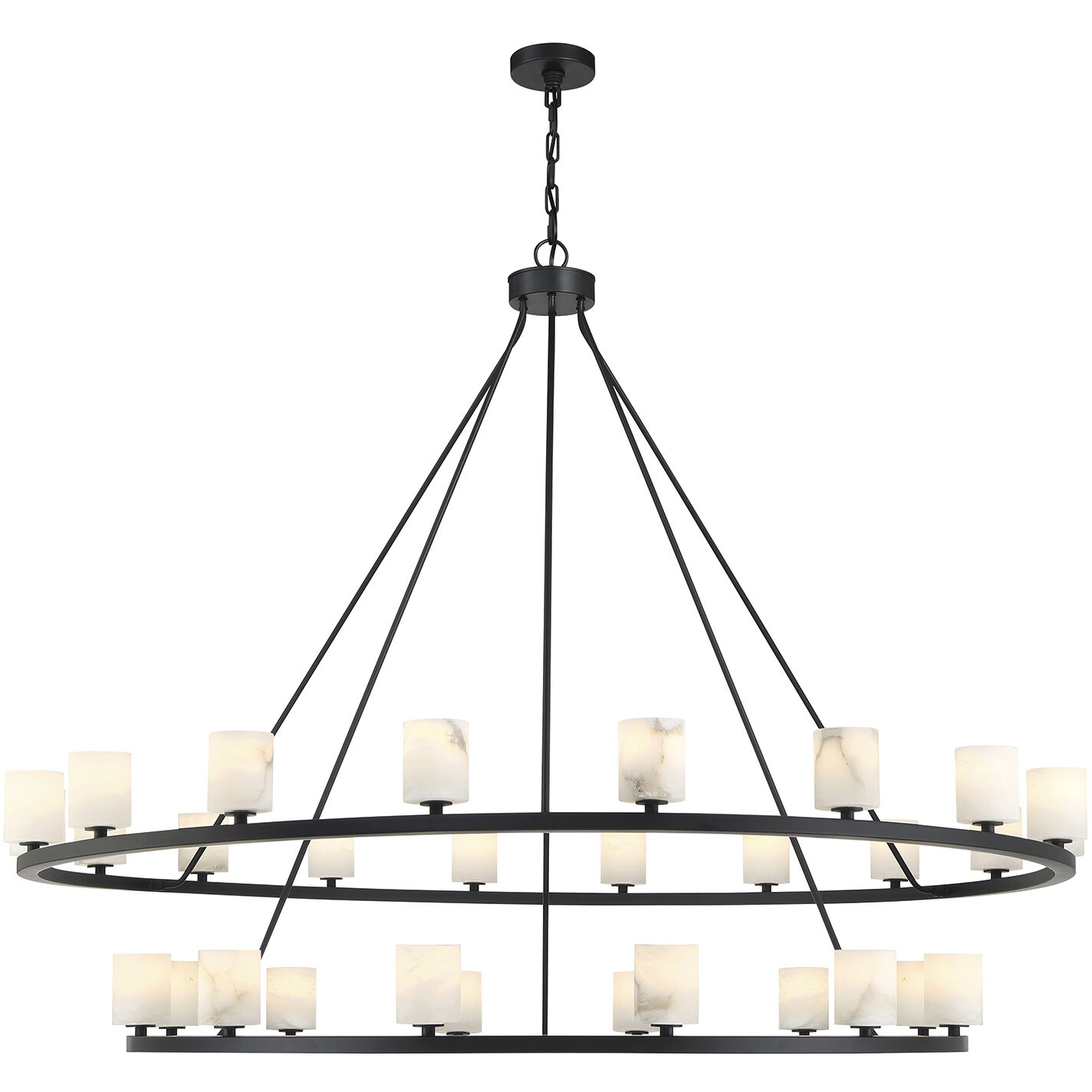 Aragon 30 Light 58.75 inch Matte Black Chandelier Ceiling Light