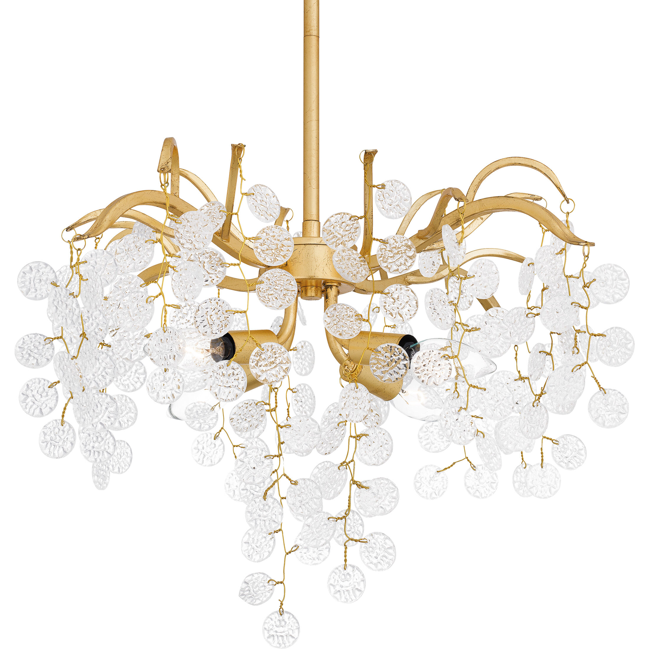 Maple 4 Light 22 inch Gold Leaf Pendant Ceiling Light