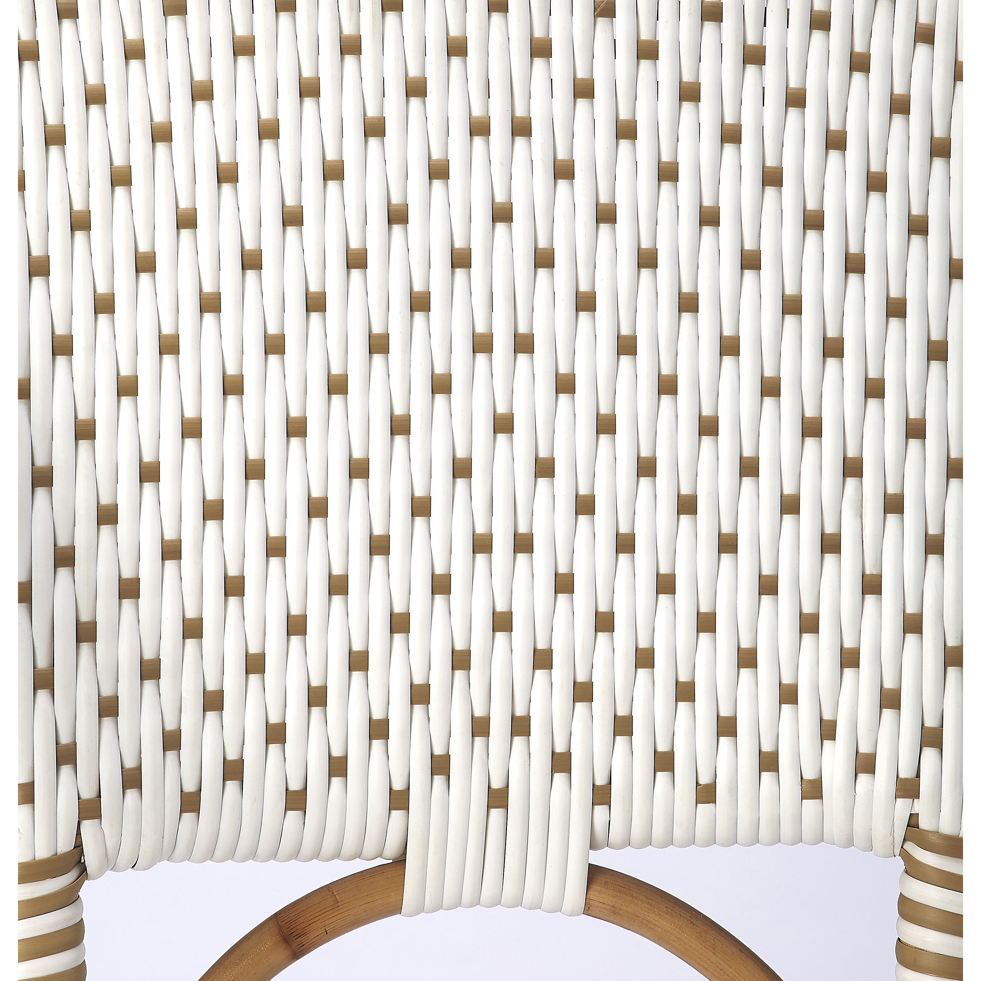 Designer'S Edge Solstice White &  Tan Rattan 41 inch Barstool