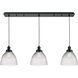 Edison Seneca Falls 3 Light 36 inch Matte Black Linear Pendant Ceiling Light, Edison