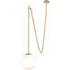 Rockport 1 Light 12 inch Aged Brass and Brown Pendant Ceiling Light