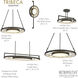 Tribeca LED 20 inch Smoked Iron And Soft Brass Semi Flush And Pendant Ceiling Light