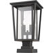 Seoul 2 Light 20.75 inch Oil Rubbed Bronze Outdoor Pier Mounted Fixture in 13.5