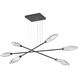 Rock Crystal LED Matte Black Linear Multi-Pendant Ceiling Light in 3000K LED, Clear, Triple Moda