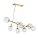 Vine 7 Light 49.3 inch Modern Brass Pendant Ceiling Light
