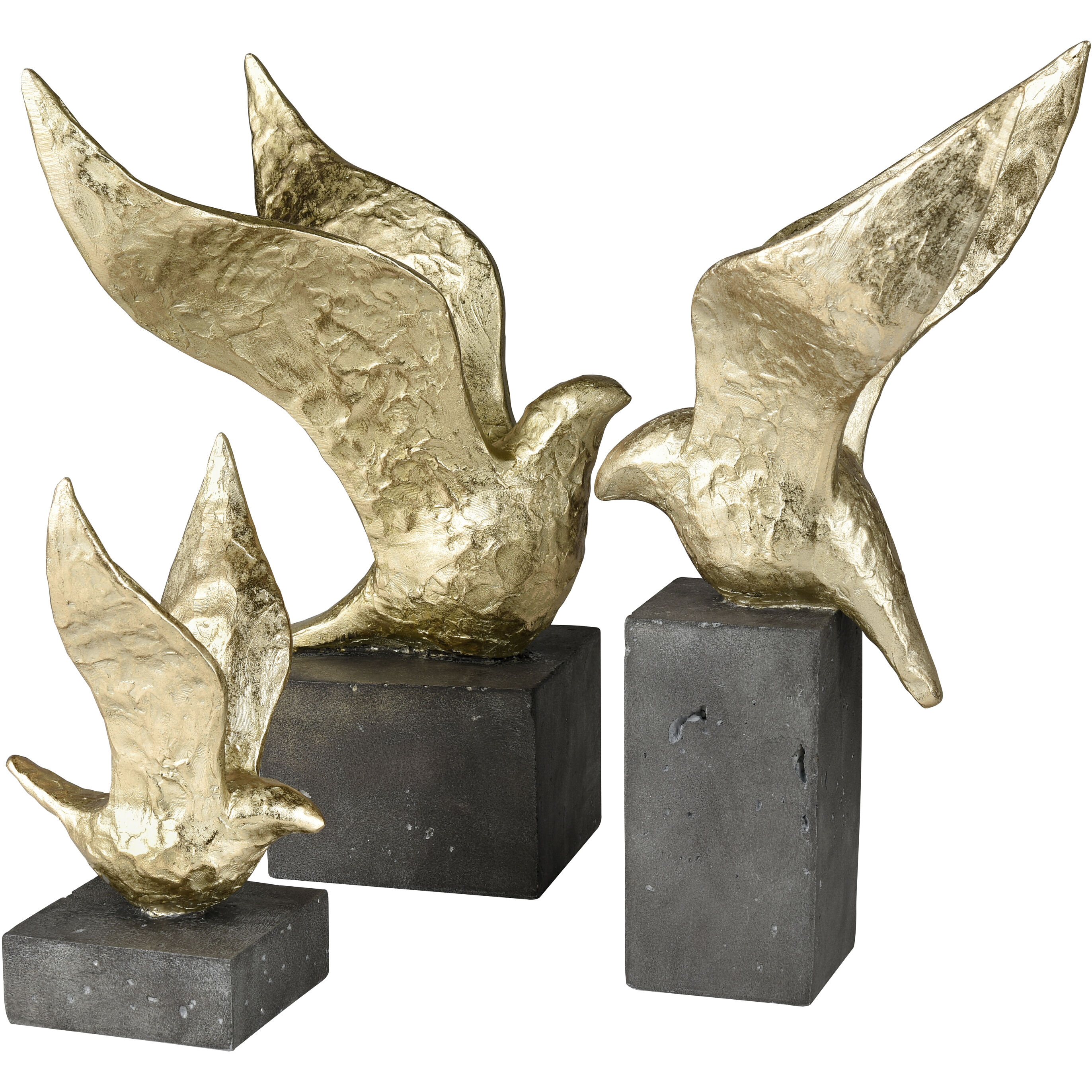 Winged Bird 14.5 X 11.5 inch Sculpture, Set of 3