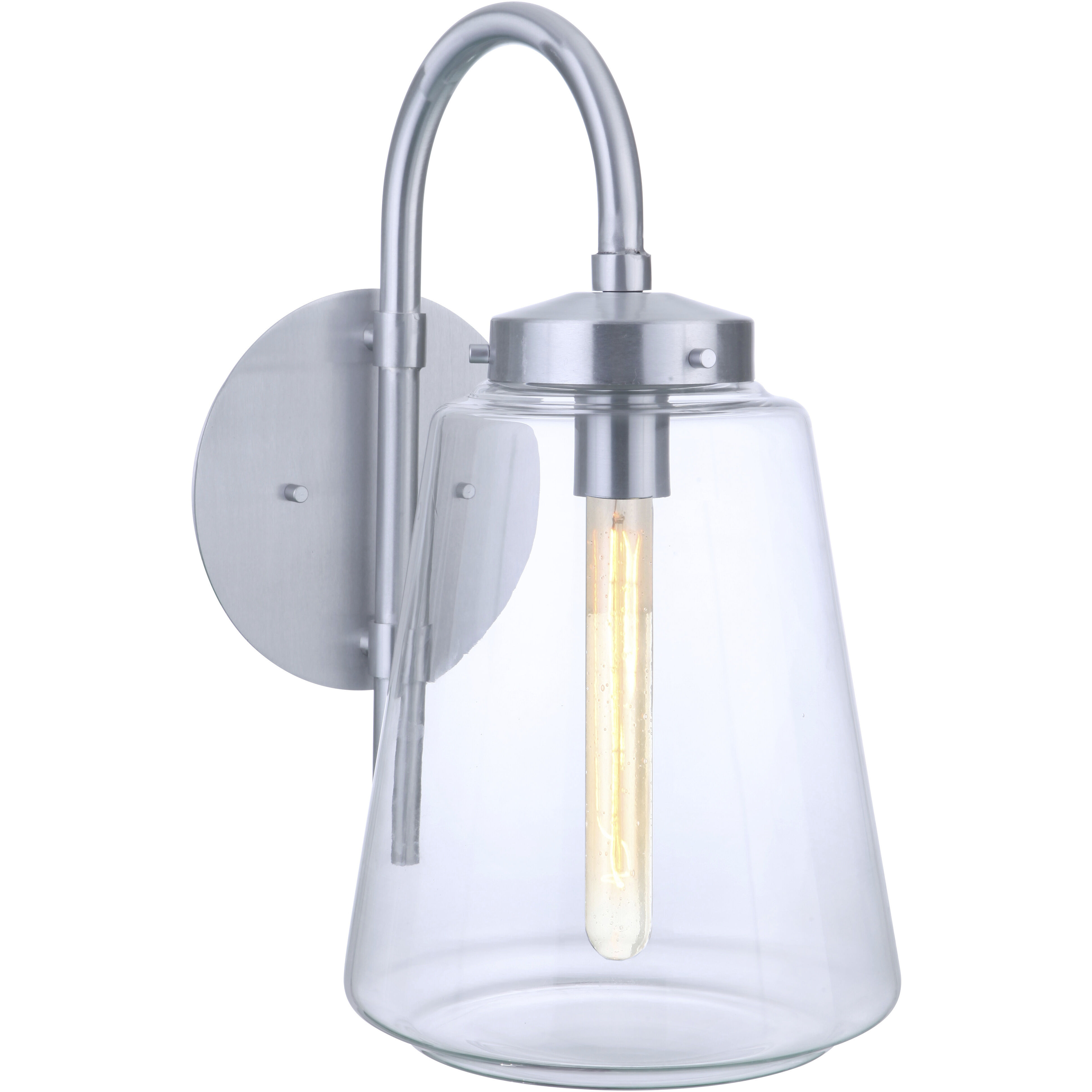 Laclede Outdoor Wall Mount in Satin Aluminum, Large