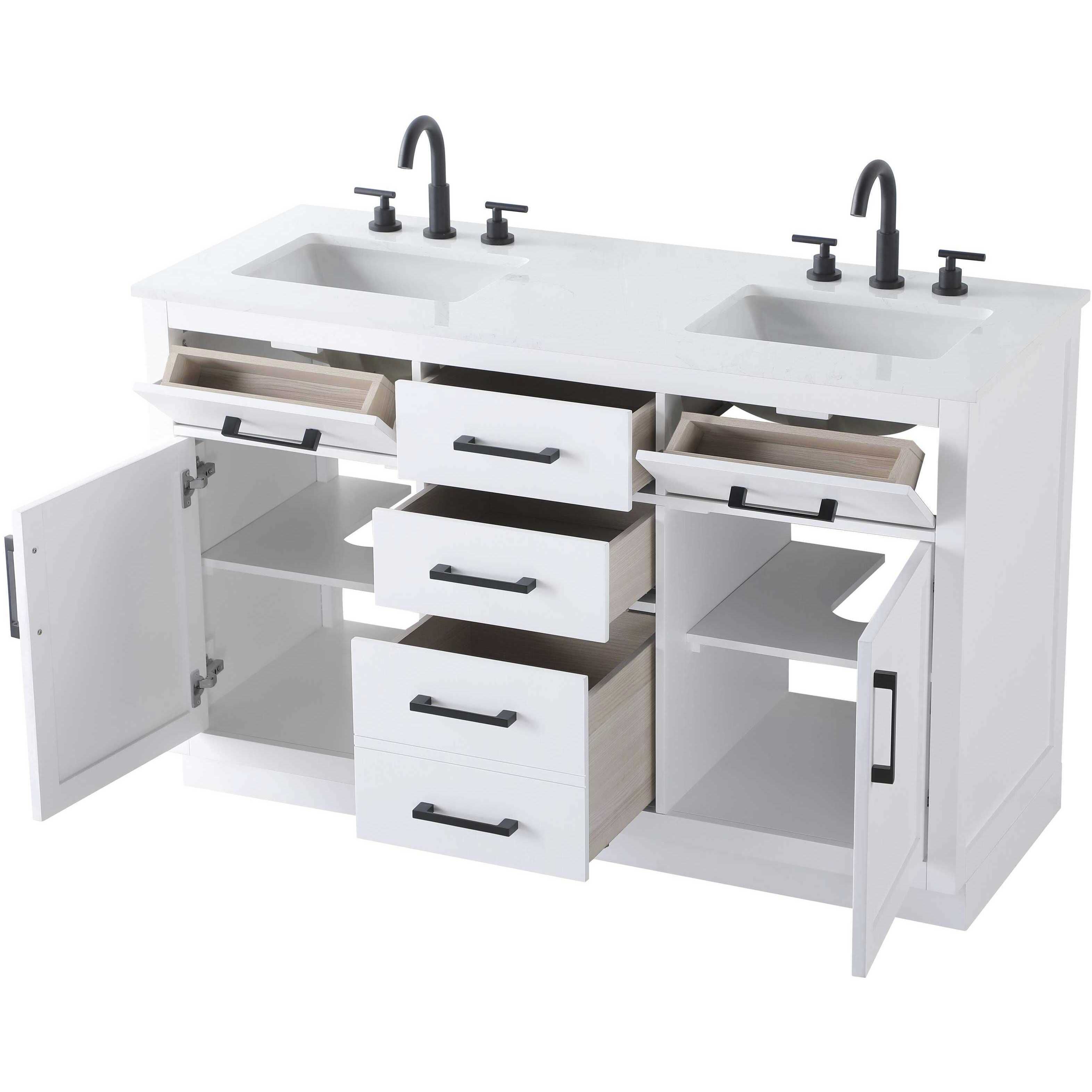 Alden 54 X 35 inch White Bathroom Vanity Cabinet