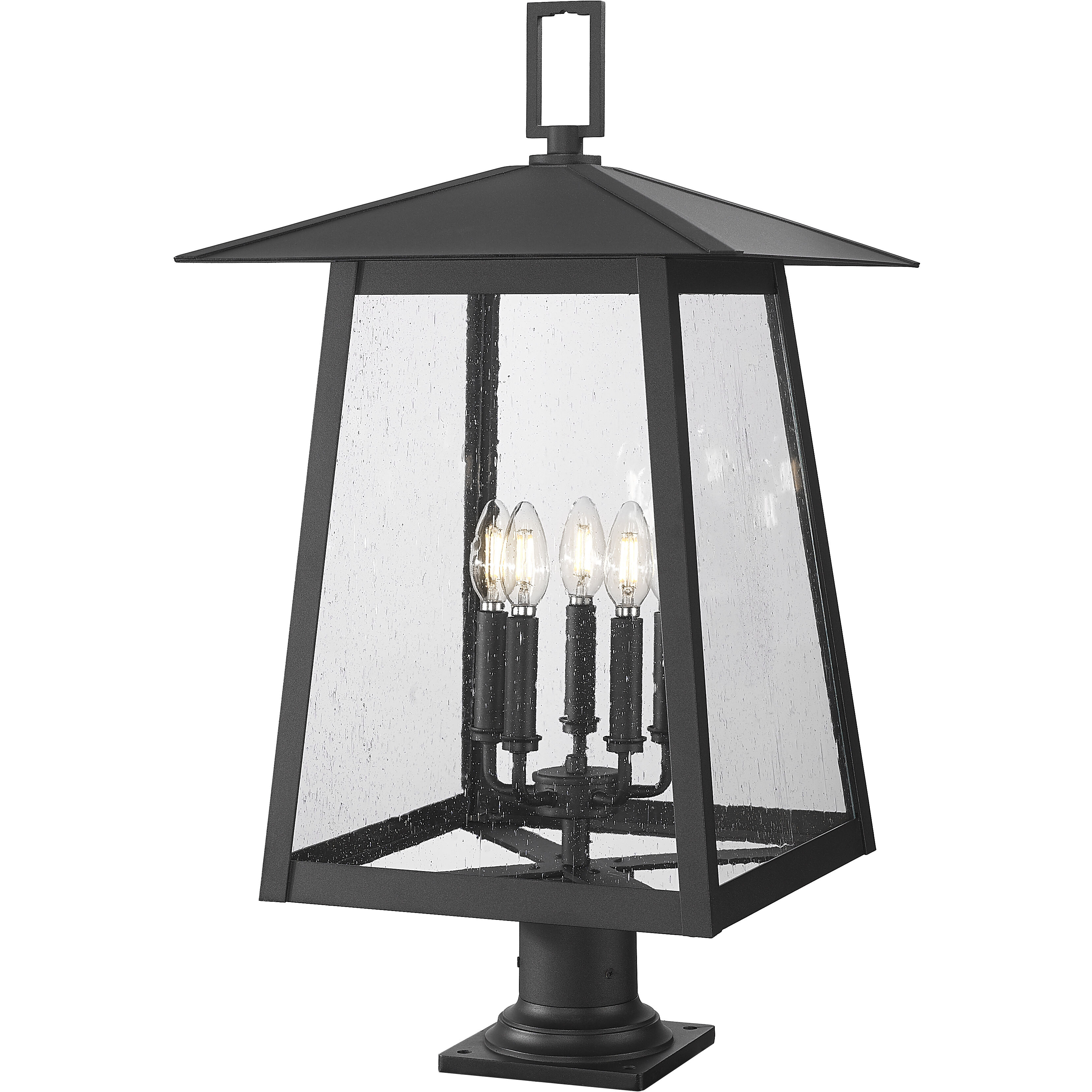 Rainer 5 Light 29.5 inch Black Outdoor Pier Mounted Fixture in G9