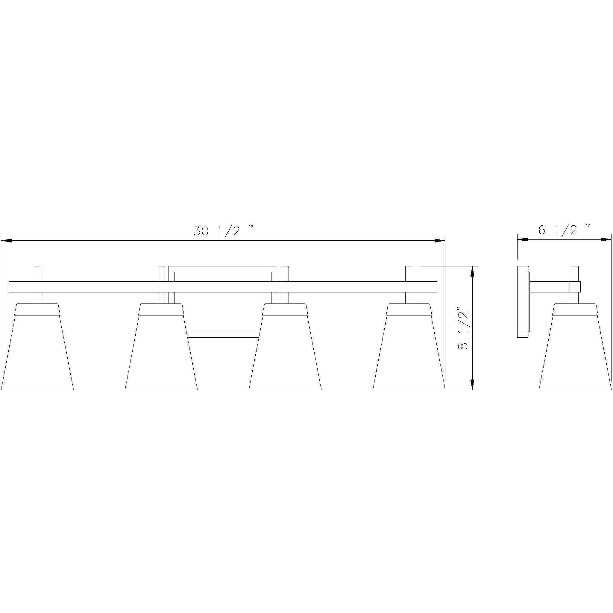 Lauren 4 Light 30.5 inch Matte Black Vanity Wall Light