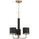 Quinn 3 Light 23 inch Satin Brass Chandelier Ceiling Light