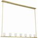 Aragon 7 Light 56 inch Soft Brass Linear Chandelier Ceiling Light