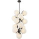Vino 16 Light 24.75 inch Dark Bronze Pendant Ceiling Light in White Etched Alabaster Glass
