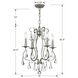 Ashton 4 Light 16 inch Olde Silver Mini Chandelier Ceiling Light in Clear Swarovski Strass