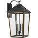 Hawkins 4 Light 29.75 inch Matte Black and Textured Gold Outdoor Sconce