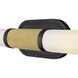Thayer 2 Light 4.75 inch Lacquered Brass and Black Bath Sconce Wall Light in Lacquered Brass with Black