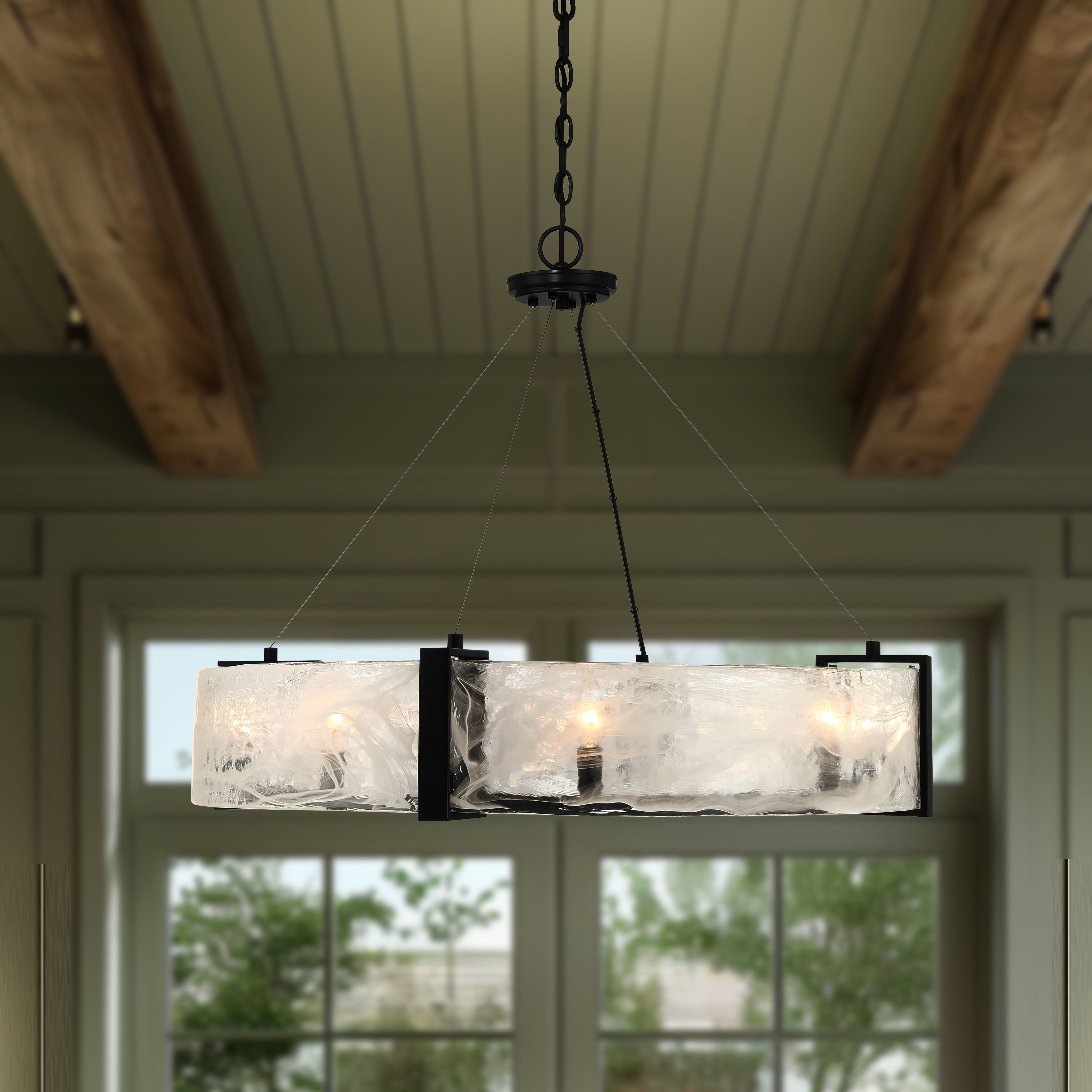 Cloud Break 8 Light 32.5 inch Coal Pendant Ceiling Light
