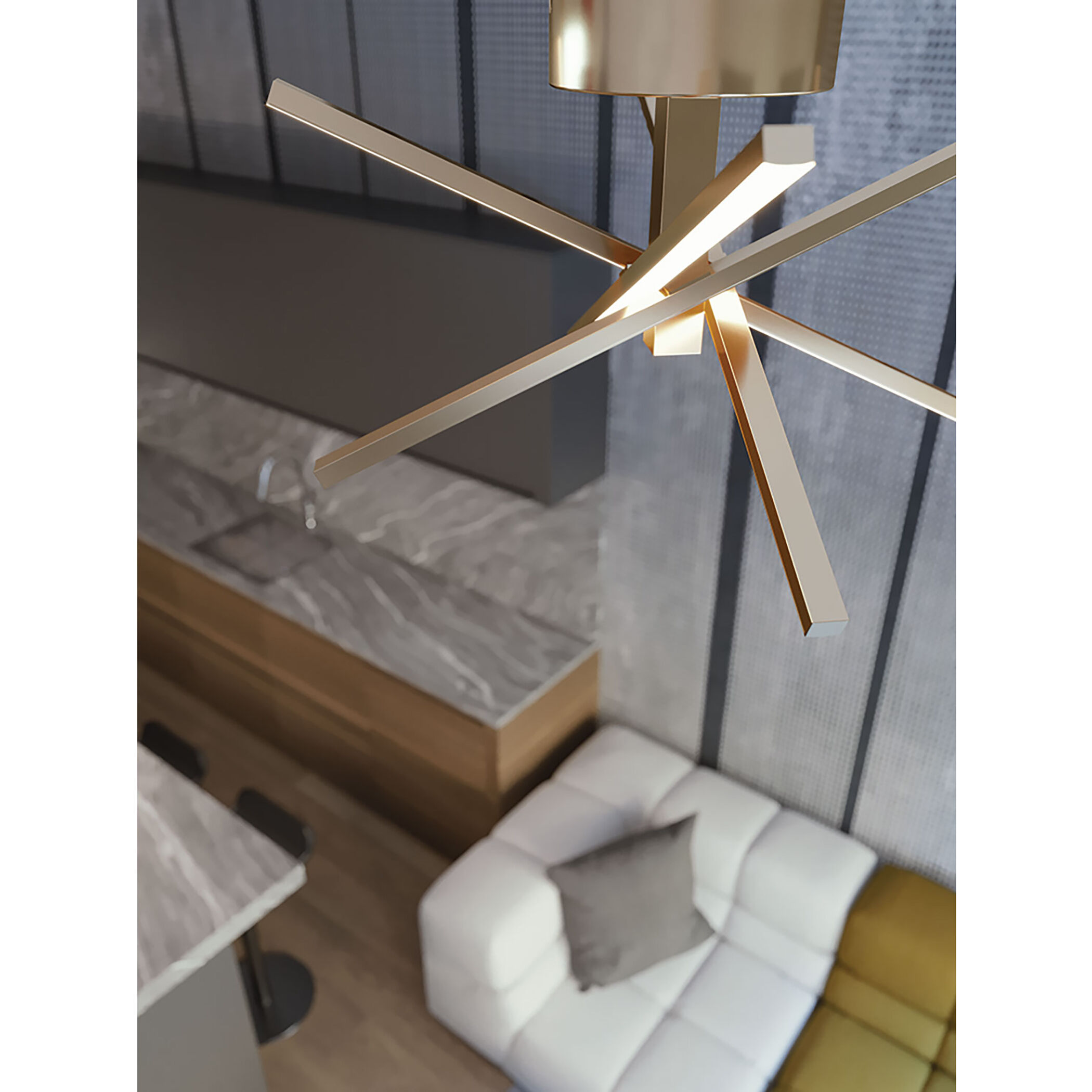 Jaxx LED 15 inch Satin Brass Semi Flush Mount Ceiling Light 