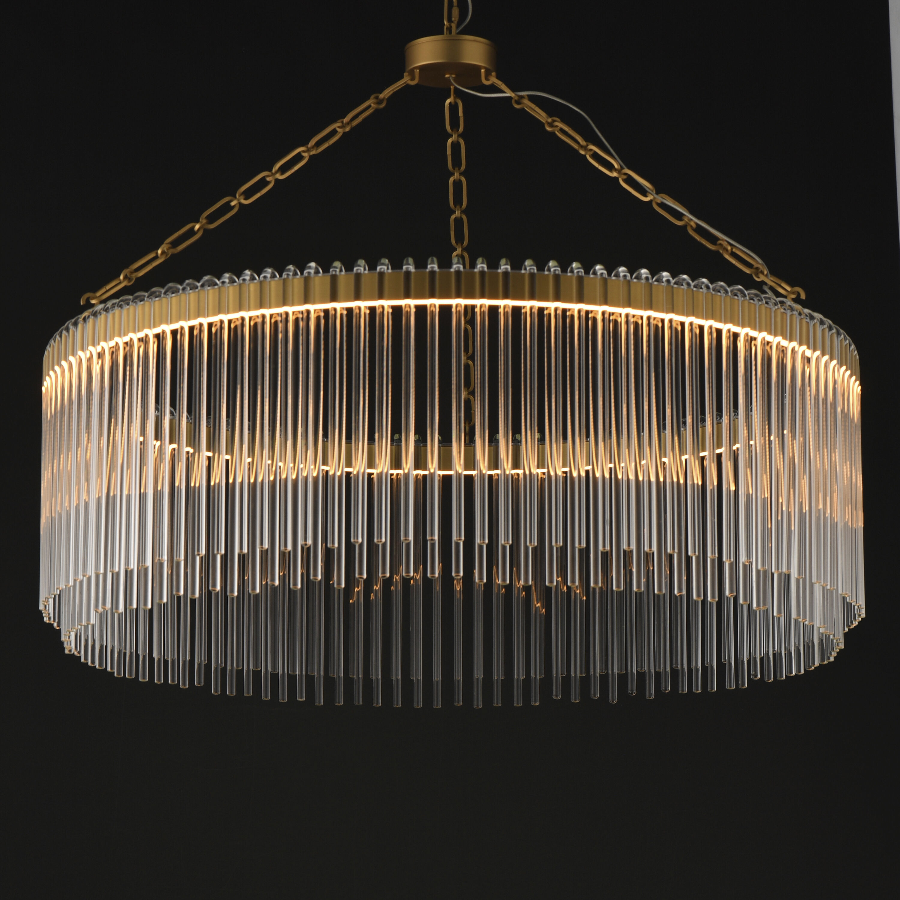 Jolie LED 34 inch Natural Aged Brass Chandelier Ceiling Light