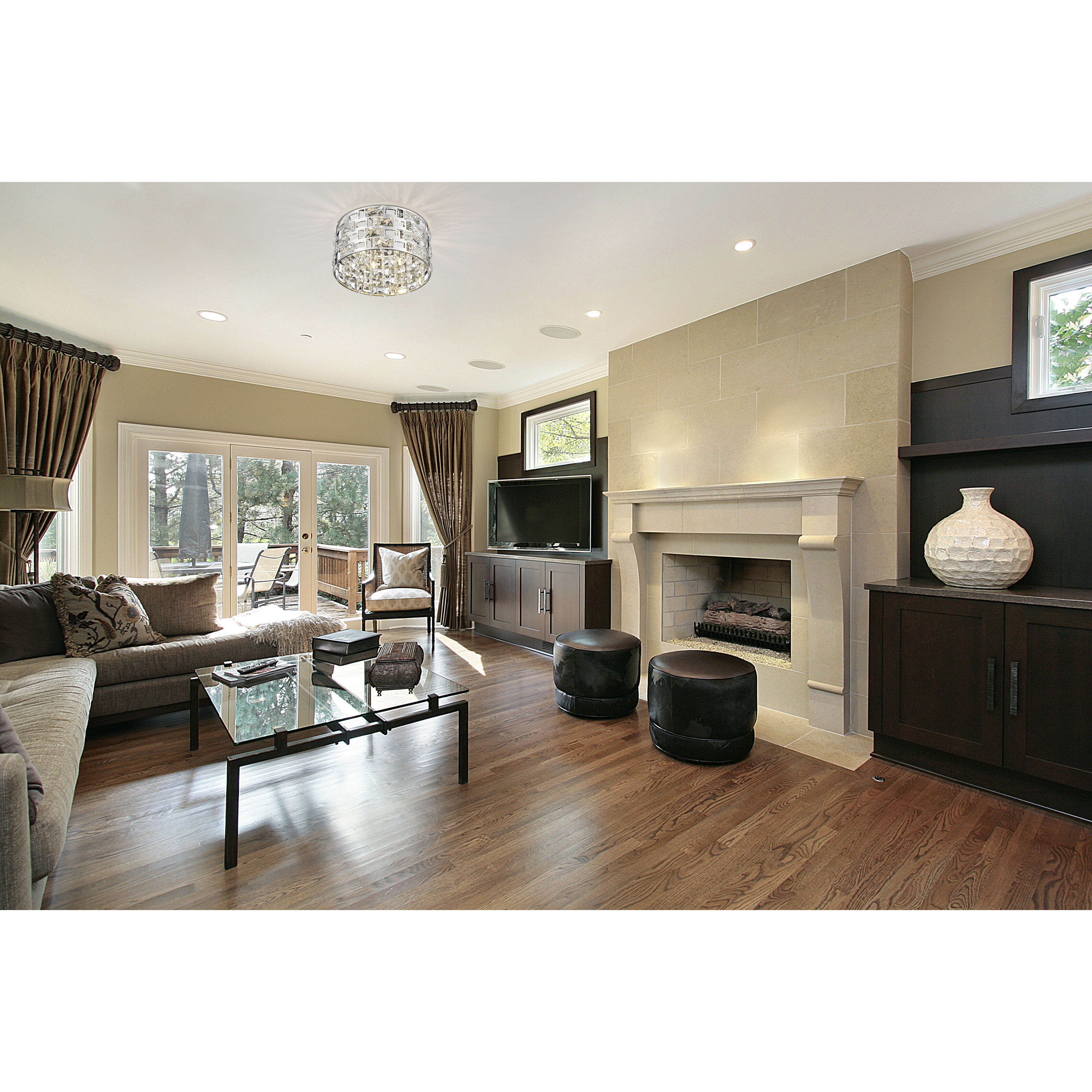 Aludra 4 Light 12.25 inch Chrome Flush Mount Ceiling Light