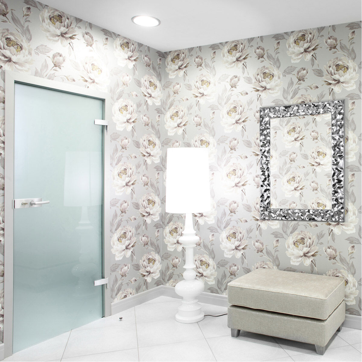 Couture 40 X 30 inch Chrome Wall Mirror