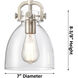Newton Bell 3 Light 20.38 inch Satin Nickel Pendant Ceiling Light in Matte White Glass