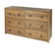 Lark 6 Drawer Natural Wood Dresser in Light Brown