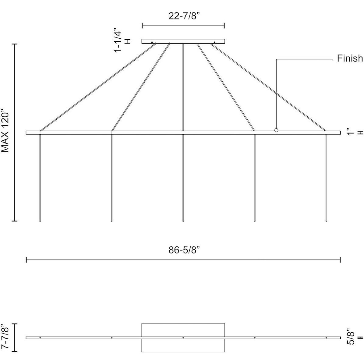 Marquee Linear Pendant Canopy System Ceiling Light in White