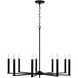 Portman 9 Light 34 inch Matte Black Chandelier Ceiling Light