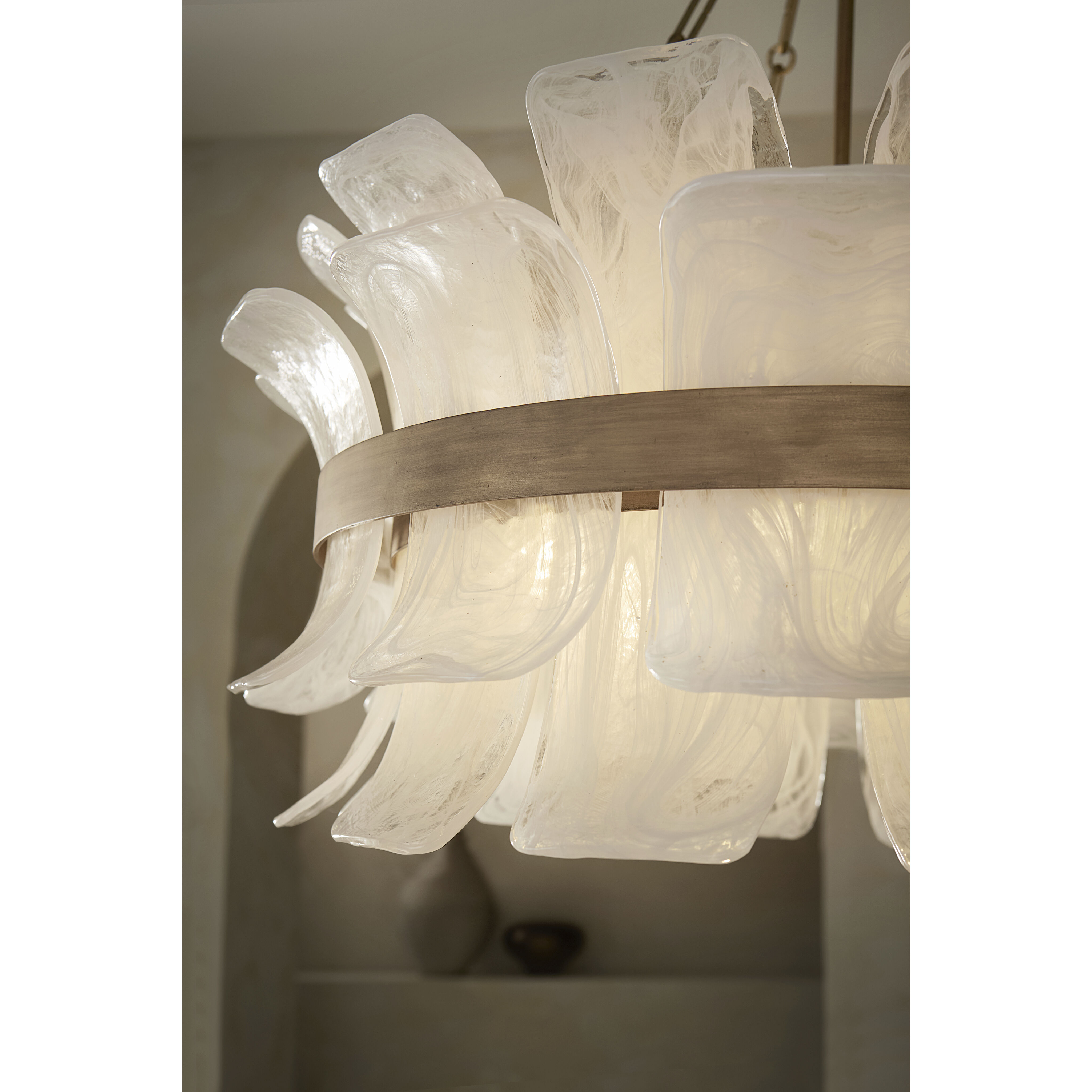 Fleur 6 Light 34 inch Burnished Gold Chandelier Ceiling Light