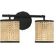 Jaylar 2 Light 15 inch Matte Black Vanity Light Wall Light