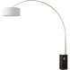 Iconic 95 inch 14 watt Satin Nickel and Black Arc Floor Lamp Portable Light in White Linen