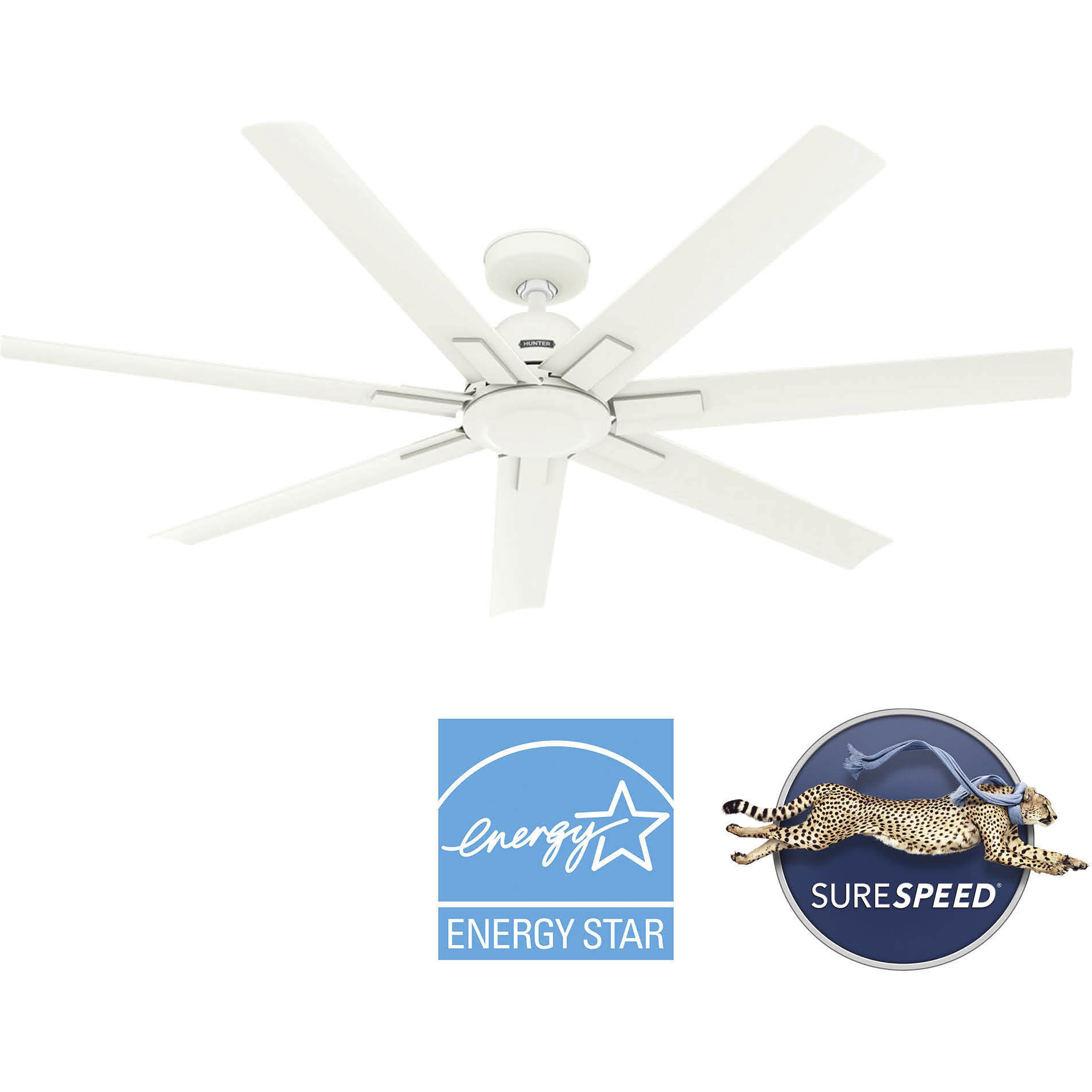 Downtown 60 inch Matte White Outdoor Ceiling Fan