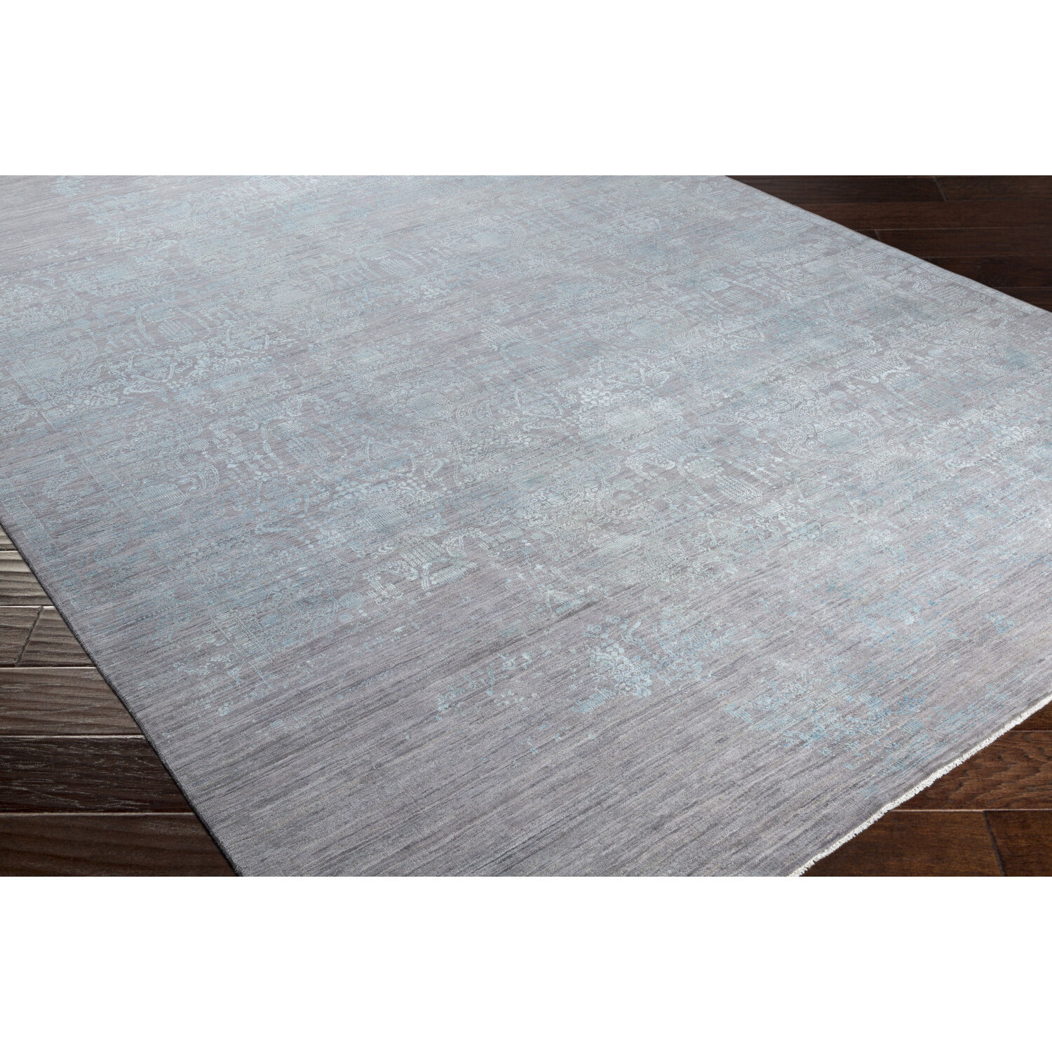 Masha 36 X 24 inch Medium Gray / Denim / Off-White / Slate / Gray Handmade Rug