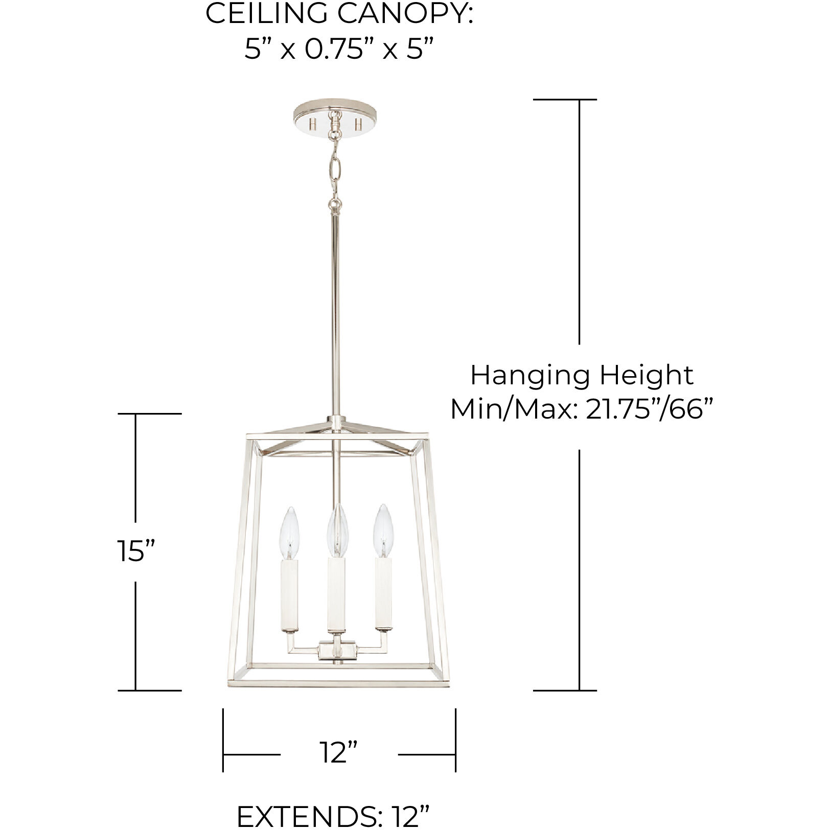 Thea 4 Light 12 inch Polished Nickel Foyer Ceiling Light